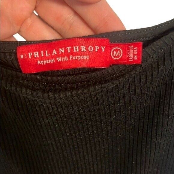 n:Philantropy Black Sleeveless Dress SZ Med NWOT Soft Fitted LBD - Picture 6 of 8